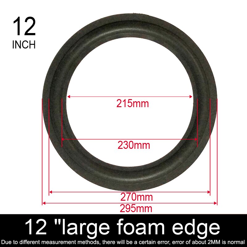 DIYLIVE-anillo plegable de borde de espuma, Subwoofer de 12-15 pulgadas, paño Borde de espuma, ajuste de mantenimiento (295 ~ 375mm) 12 15 18: 2 pieces / 12 INCH-295mm