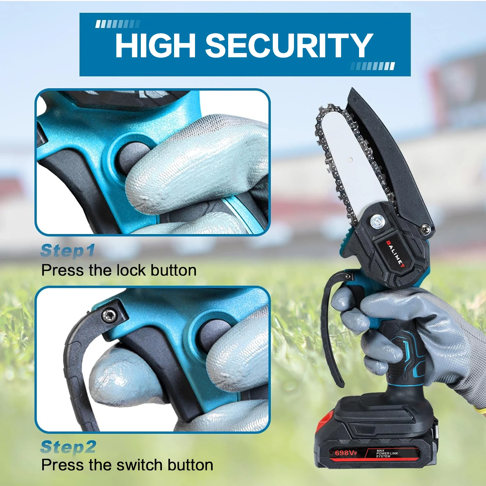 Mini motosierra eléctrica recargable de mano, motosierra de poda para carpintería, herramienta inalámbrica de corte de 4/6 pulgadas