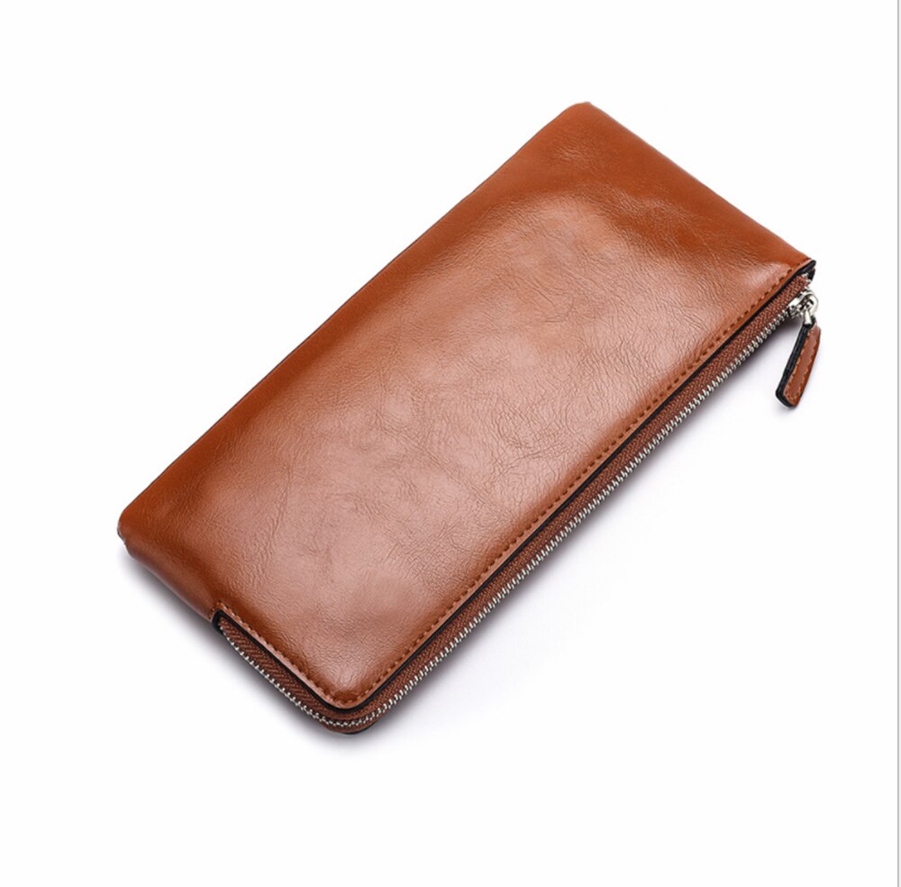 men's Long Wallet Korean youth zipper men's mobile phone bag Ultra Thin Wallet Mobile phone card bag: Sky blue