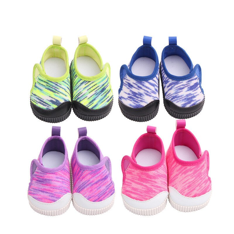 Fit 17 inch 43cm Doll Shoes Baby Born Doll Accessories Purple Red Blue Pink Shoes For Baby Birthday