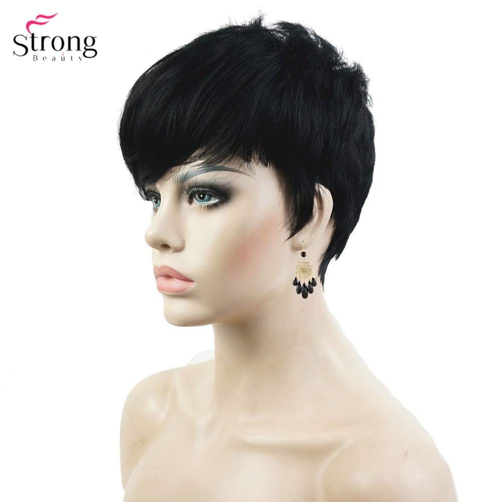 StrongBeauty Women's Red Short wig Pixie Cut Synthetic Capless Wigs Natural