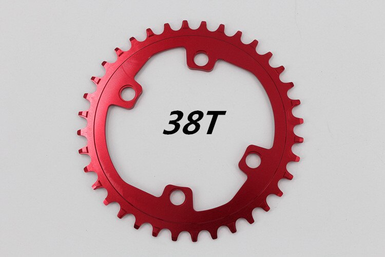 SNAIL MTB Bike Chainring Round Oval For Shimano M7000/8000/9000 32/34/36/38T 96BCD Narrow Wide Tooth Plate: 38T Round Red
