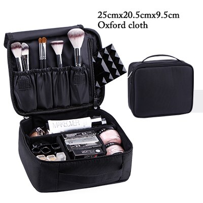 rose/rouge/noir sac cosmétique petit étui de rangement étanche de maquillage Portable: oxford black