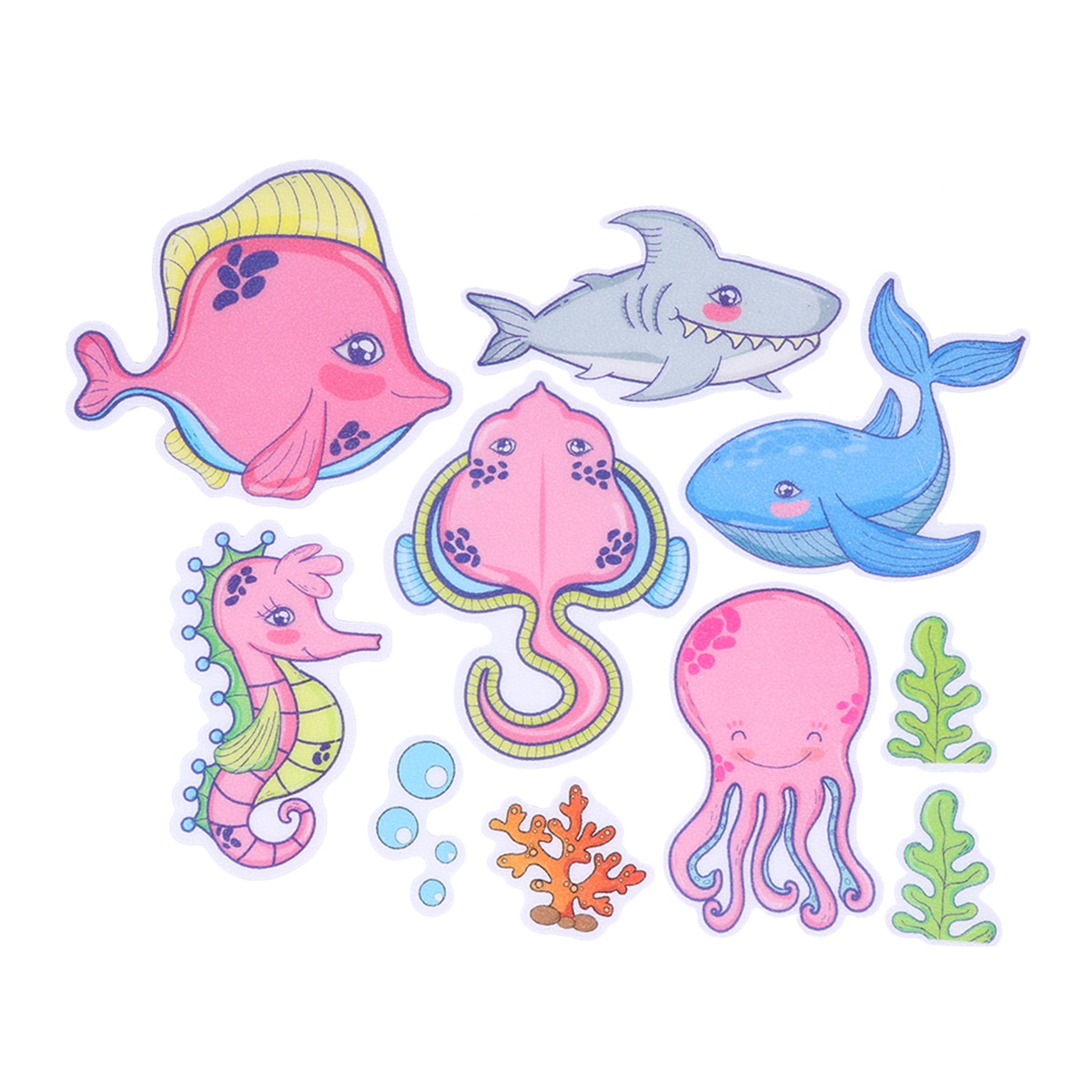 10 Pcs Sticker Zelfklevende Anti-Slip Creatieve Kleurrijke Marine Vis Sticker Voor Badkamer