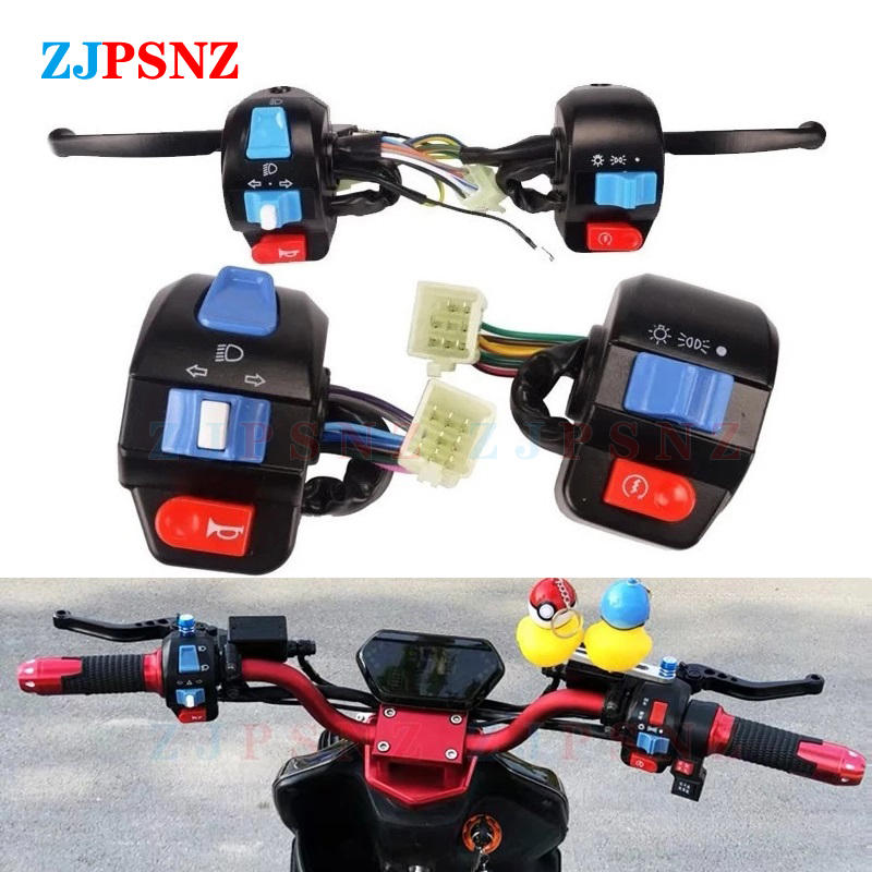 Motorcycle Scooter E-bike Left and Right Handlebar Control Switch Horn Turn Signal Waterproof For GY6 50CC 100CC 125CC 150CC