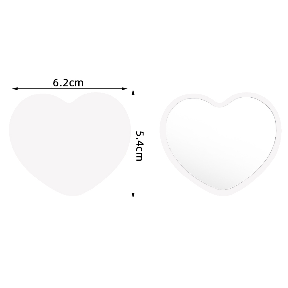 1 pc små bärbara hjärtformade speglar anpassad logotyp souvenir bröllop brudtärna idéer peruk franssalong småföretag spegel: Guld-