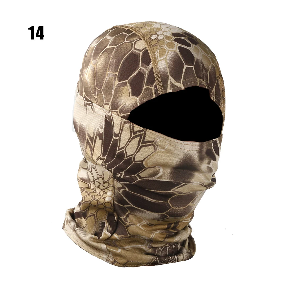 Pasamontañas de camuflaje, bufanda para cara completa, esquí, ciclismo, máscara facial completa, cubierta para cuello, calentador de cabeza, gorro deportivo, forro para casco: Plata