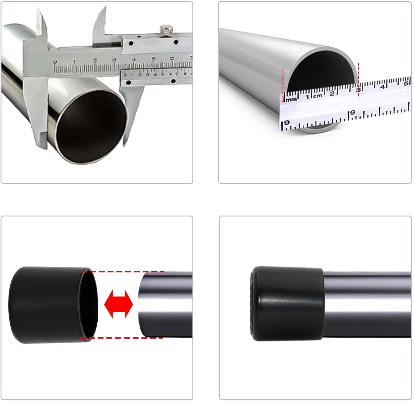 16pcs Black Round Chair Leg Tip Caps Prevent Scratch Hardwood Floor Protectors Reduce Noise PVC Furniture Table Feet Covers