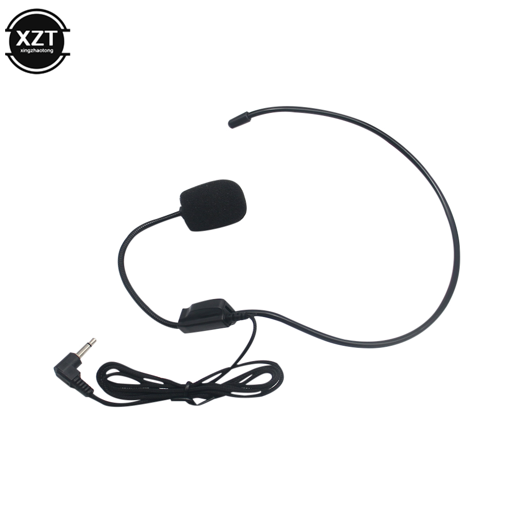 3.5mm Plug Headset Microphone Head-mounted Portable Wired Headset Mic Voice Amplifier Lightweight Over Head for Teaching Meeting