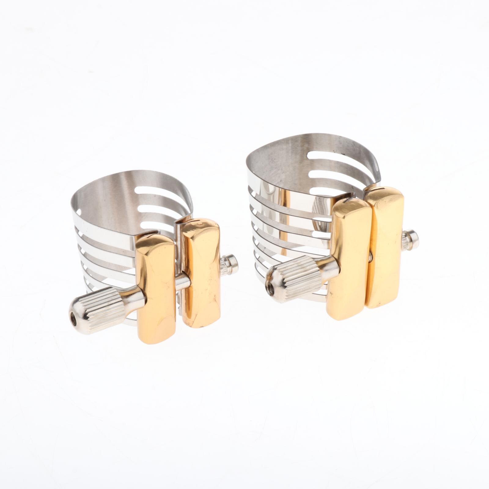 Screw adjustment, nickel-plated alto/tenor saxophone mouthpiece, ligature