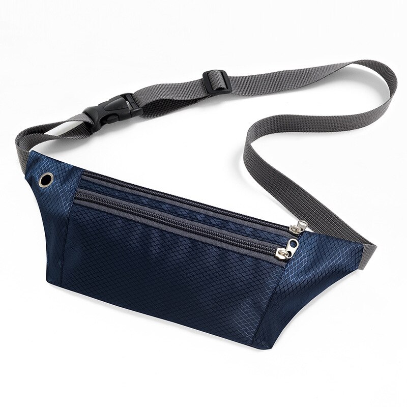 Brivilas Vrouwen Mannen Sport Taille Tas Riem Waterdichte Run Close Portemonnee Stealth Nylon Zip Telefoon Tassen Unisex: Navy