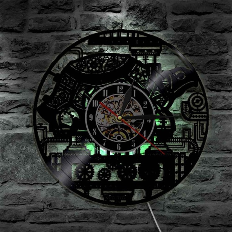 Vinyl Record Wall Clock Modern 3D Decorative Steam... – Grandado