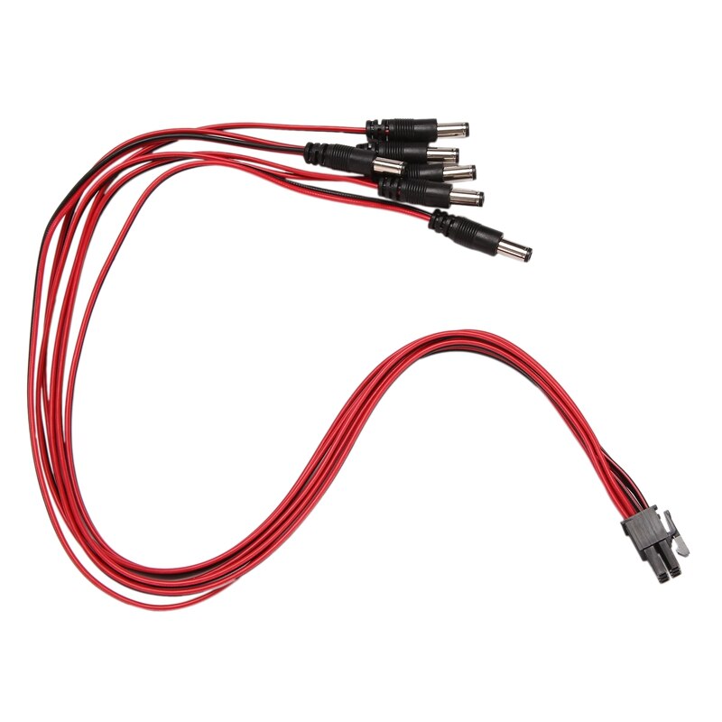 50CM 6-Pin Male To DC 12V Cable DC Cable Black+Red