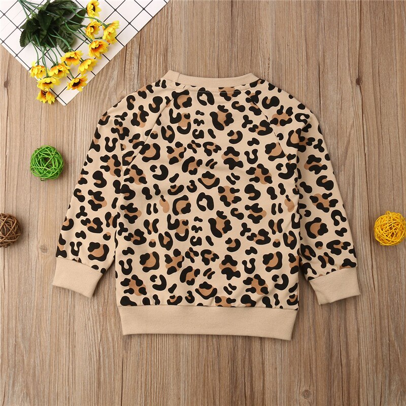 Canis toddler børn baby pige dreng bunny leopard print toppe sweatshirts frakke jakke 1-7y