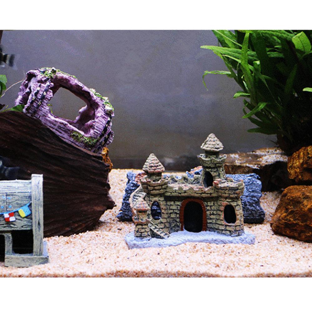 Aquarium Resin Castle Fish Tank Decorations Castle Tower Ornaments Fish Tank Aquarium Accessories Decoration Fish Landscape