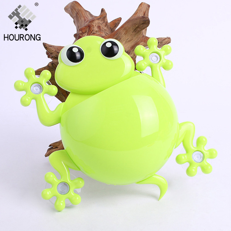 Porte-brosse à dents Gecko Animal de dessin animé, support ventouse porte-dentifrice organisateur pour enfants accessoires de salle de bains: green