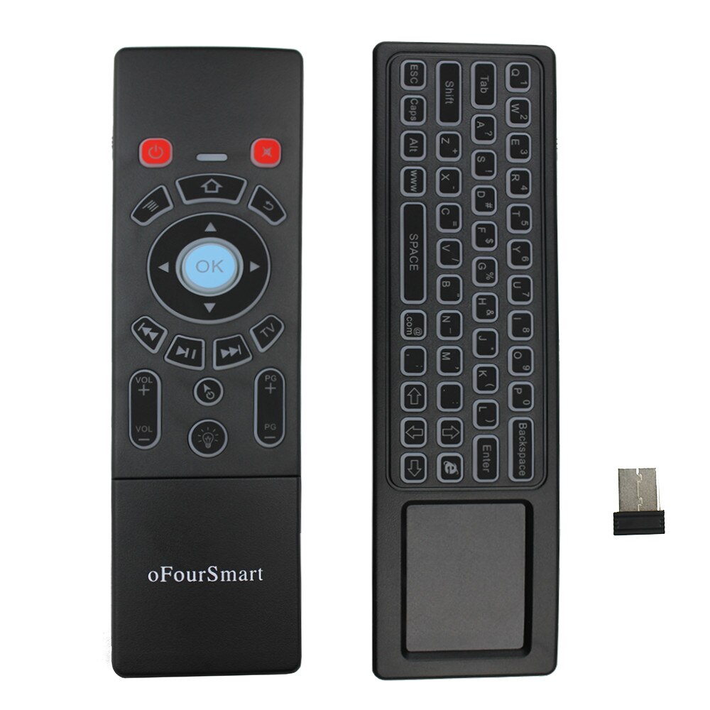 T6 Air souris sans fil clavier et pavé tactile télécommande universelle pour Android TV Box mini PC Smart projecteur 2.4G Air Fly souris: Backlight White