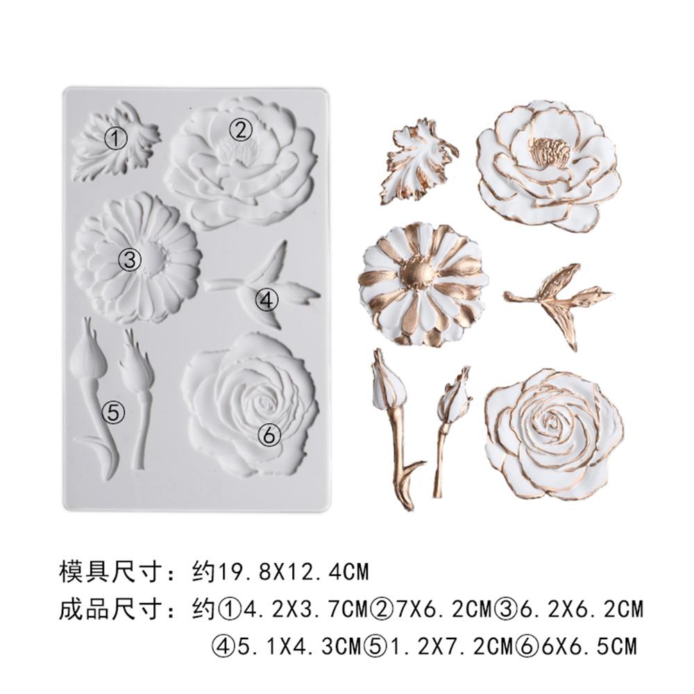 Luyou 1Pc Bloemen Hars Siliconen Cakevormen Fondant Mallen Cake Decorating Gereedschap, Gebak Keuken Bakken Accessoires FM1950: peony