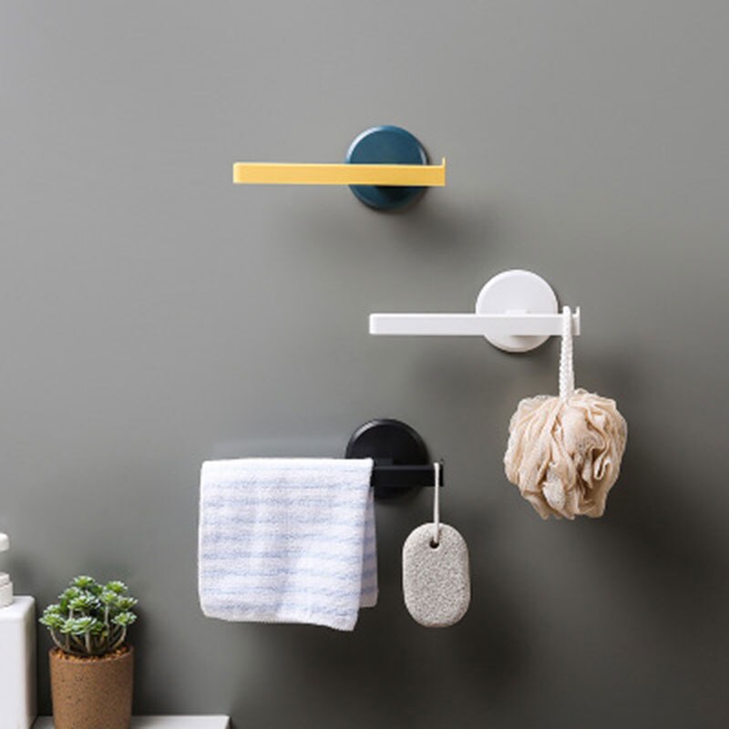 Self-adhesive Towel Holder Rack Wall Mounted Towel Hanger Bathroom Towel Bar Shelf Roll Holder Hanging Hook Bathroom Organizer