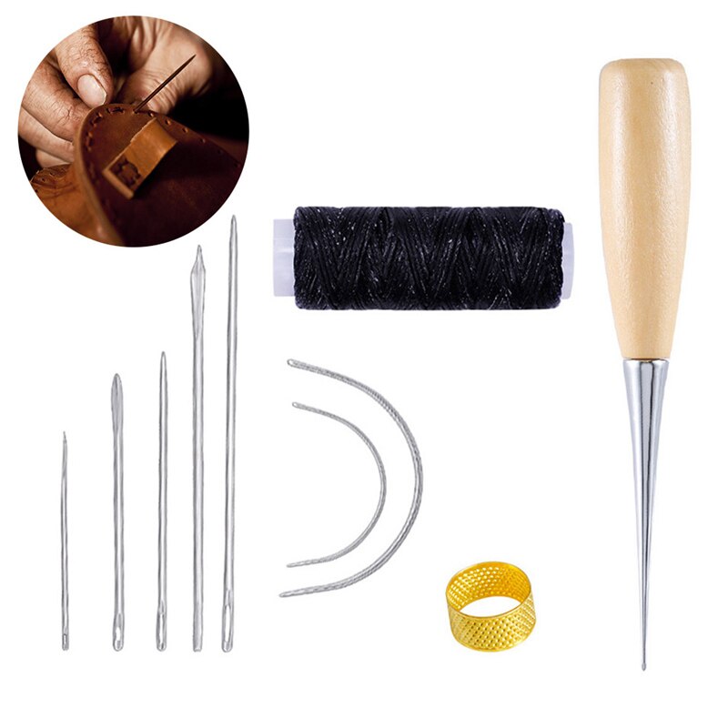 Leather Sewing Needles Stitching Needle Kit Thread Hand Sewing DIY Tool