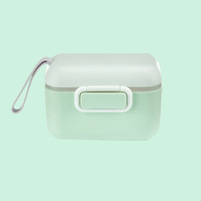 Draagbare Babyvoeding Opbergdoos Bpa-vrij Babyvoeding Feeder Baby Melkpoeder Doos Peuter Snacks Container voeden Lepel: ROPE-GREEN-S