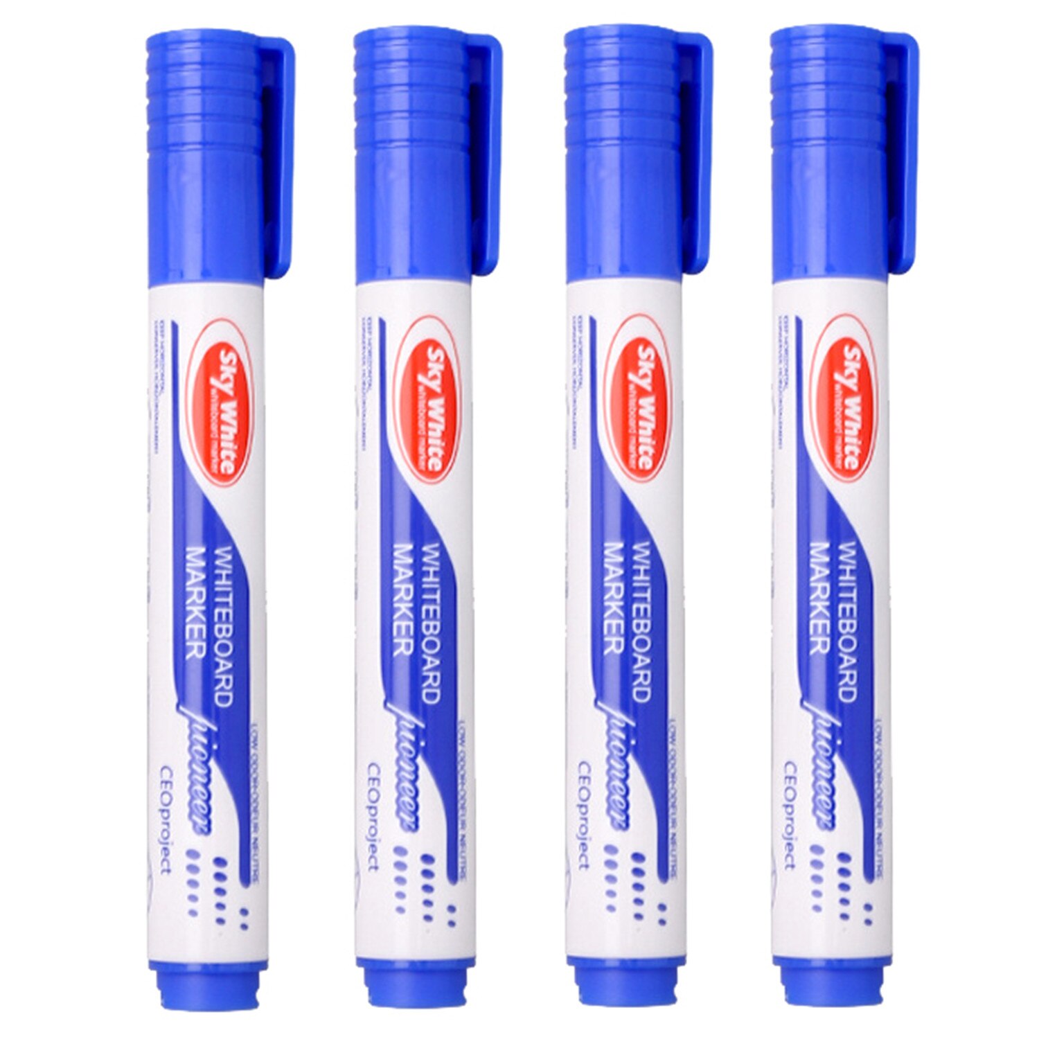 4pcs/set Whiteboard Pen Set Erasable Marker Pen for White Board Glass Kids Drawing Office Meeting School Teacher: Blue