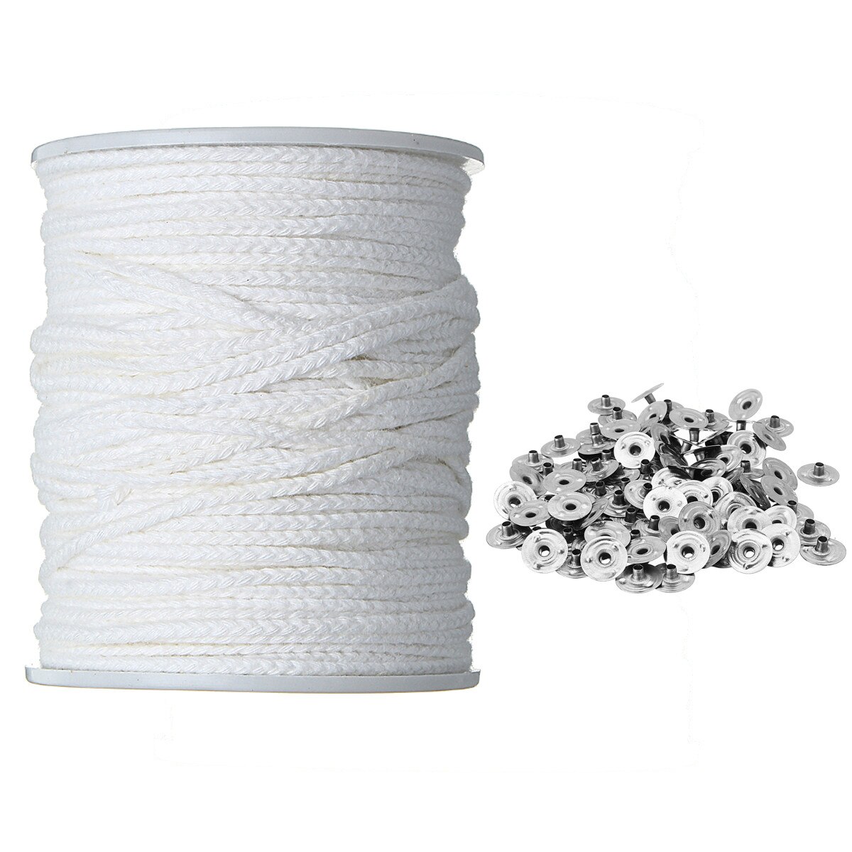 Smokeless Wax Core 61m Cotton Handmade Non-smoke DIY Oil Lamps Candles Supplies Candle Making Wick With Base: Both