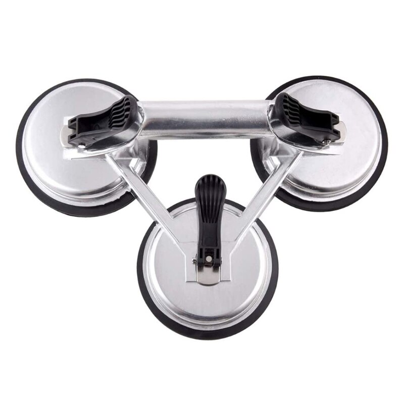 Heavy Duty Triple Locking Suction Cup Pad, Aluminum 3 Plates Hand Vacuum Lifter For Tiles&amp;Glass&amp;Granite, Level Action Ty