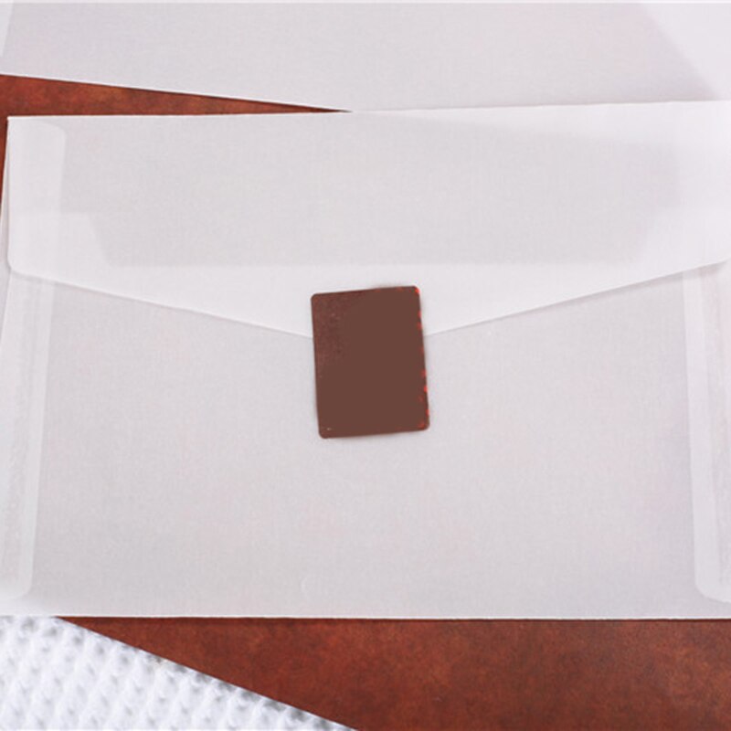 Sobres translúcidos de papel pergamino blanco de 50 Uds.