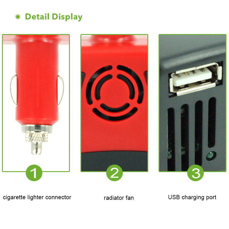 150W 2100mA Auto Omvormer Usb Voeding Dc 12 V-Ac 220 V Converter Transformator Laptop Mobiele Telefoon lader Universele Socket