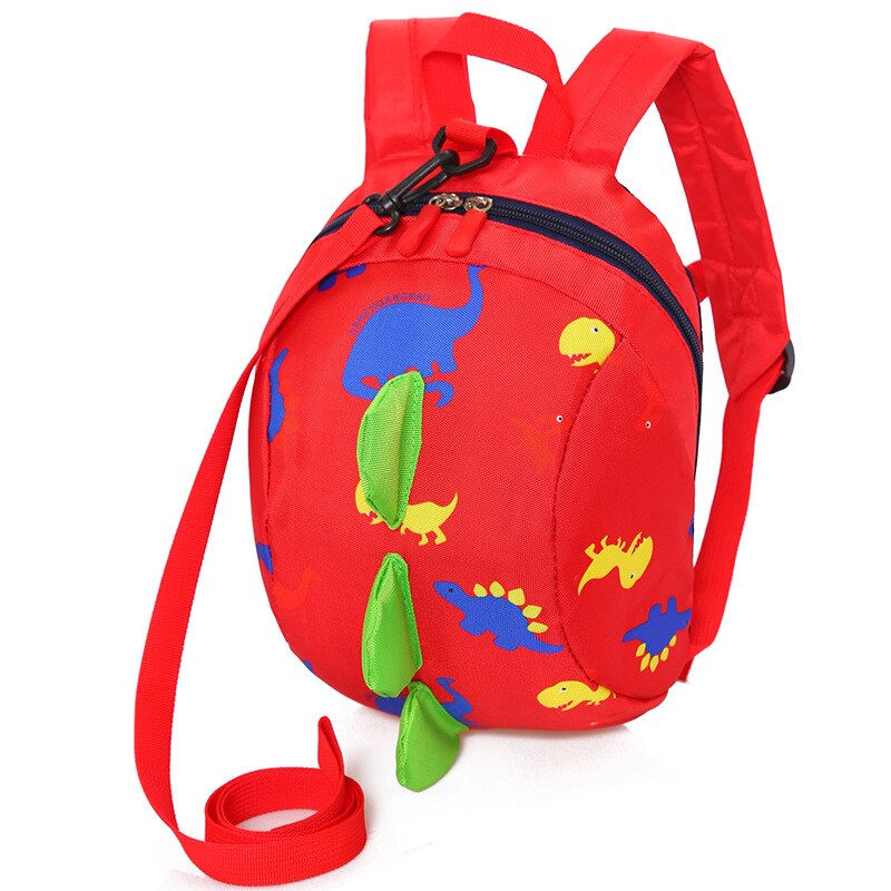 Peuter Boekentas Rugvin Dinosaurus Anti Verloren Schooltas 1-3 Jaar Oude Rugzak Last Kleuterschool Kinderen Tas voor Kleine meisjes: red