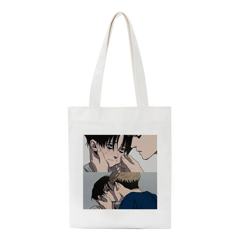 Sangwoo Yoonbum Doden Stalking Canvas Tas Koreaanse Cartoon Shopper Tas Vrouwen Tas Ins Grote Capaciteit Casual Vrouwen Schoudertas: Bai09