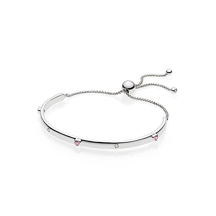 Pulsera pure full of love S925, pulsera con personalidad a la , simple, ajustable, pulsera para mujer, Día de San Valentín