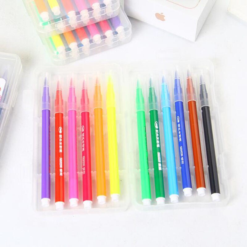 Soft Head Watercolor Pen Washable Watercolor Pen Not Dirty Hand Brush 12 Color Pen Set Painting Pen