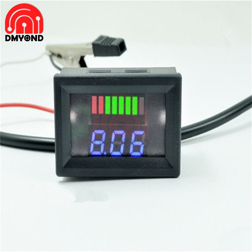 12V Car Lead Acid Battery Charge Level LED Indicator Battery Tester Lithium Battery Capacity Meter Detector Tester DC Voltmeter