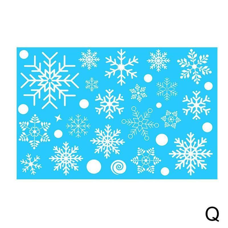 Merry Christmas Window Wall Sticker Santa Claus Deer Glass Window Xmas Static Sticker 2022 Year Decals Home Decoration: Q