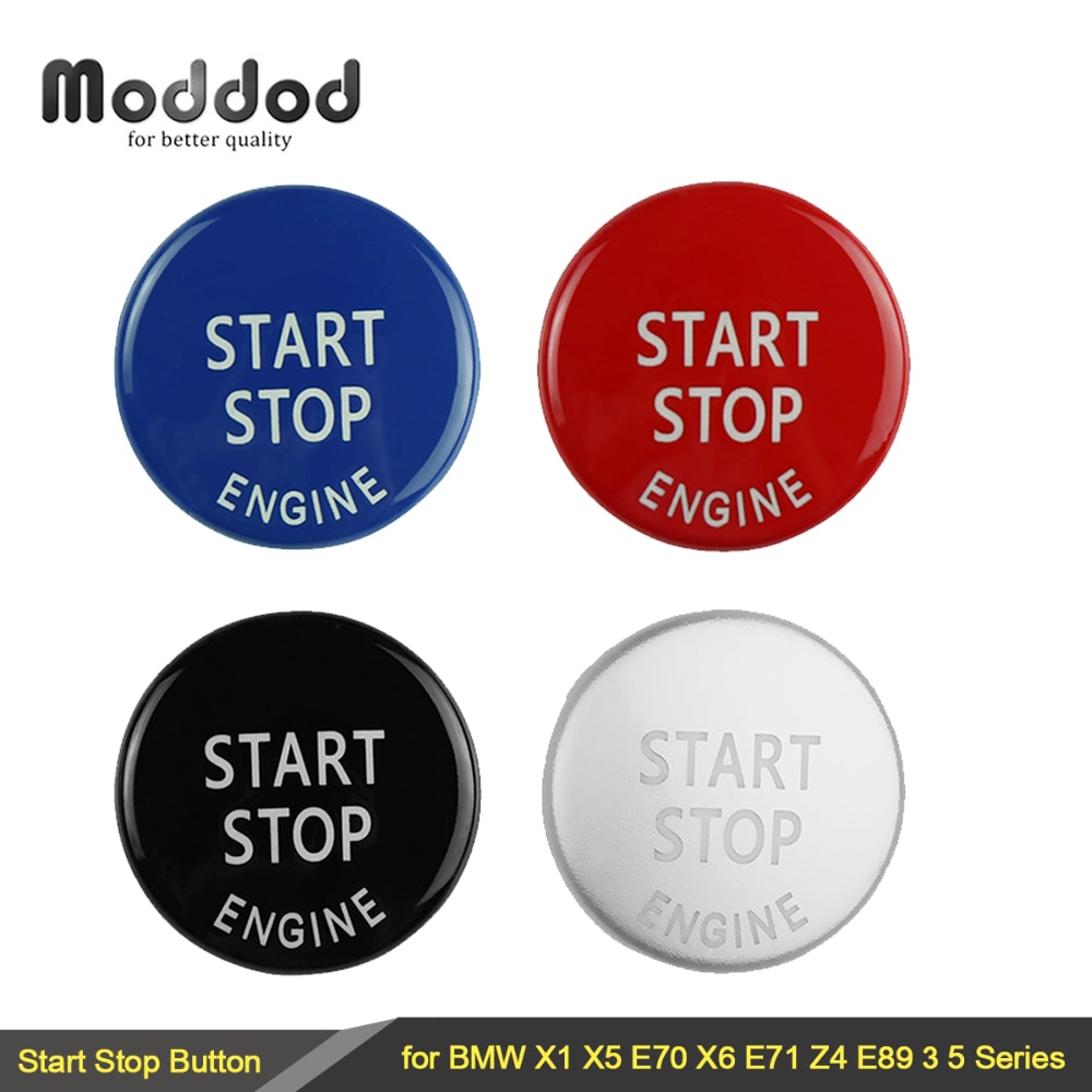 Motor start stop knap tilbehør nøgle dekoration til bmw  x1 x5 e70 x6 e71 z4 e89 1 3 5 serie  e90 e91 e92 e60 bil udskift dæksel