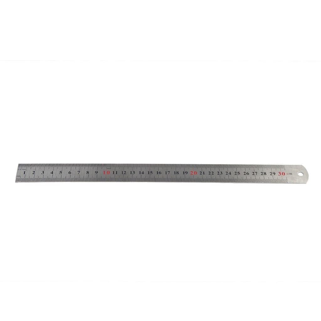 NAOMI 30cm Stainless Steel Metal Straight Ruler Steel Stainless Pocket Pouch Metric Metal Ruler Measurement Double Sided