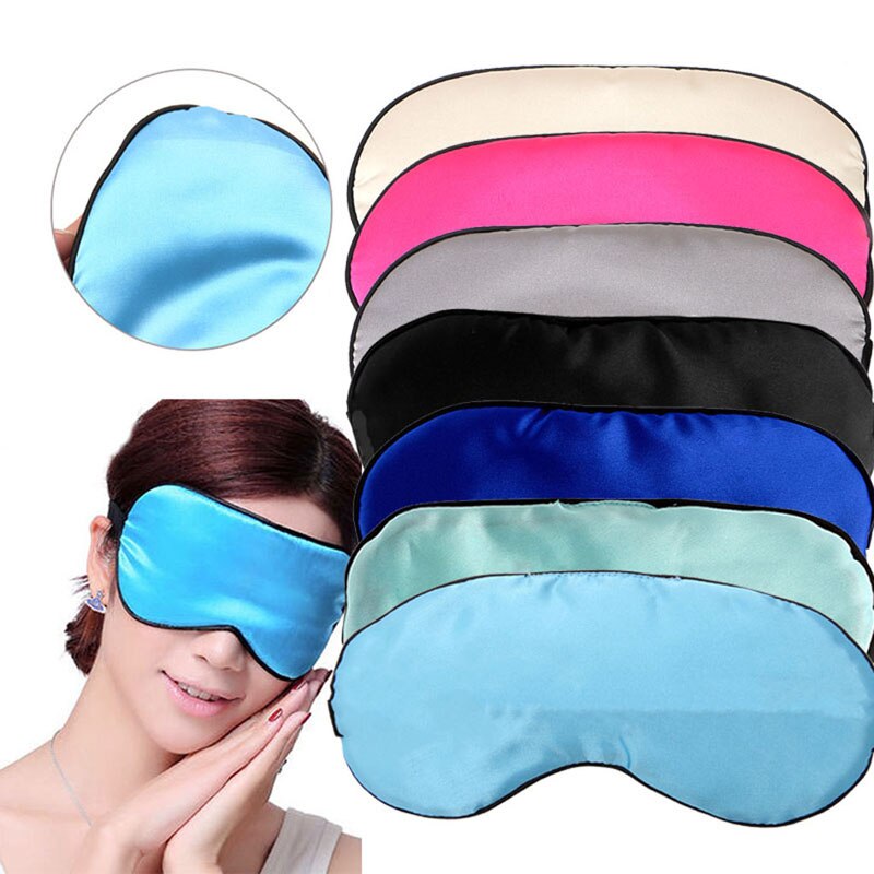 1pc søvnmaske i ren silke, polstret skyggebetræk, rejseafslapningshjælp til bind for øjnene  d0ue