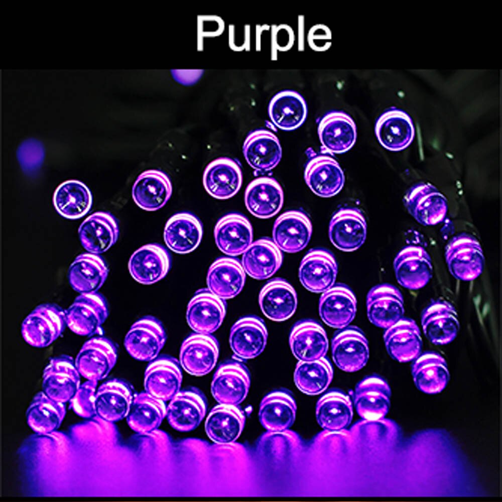 50/100/200 LED String Lights Outdoor Christmas Solar String Fairy Lights For Party Street Garlands Solar Chrismas Light: Purple / 7M 50Leds