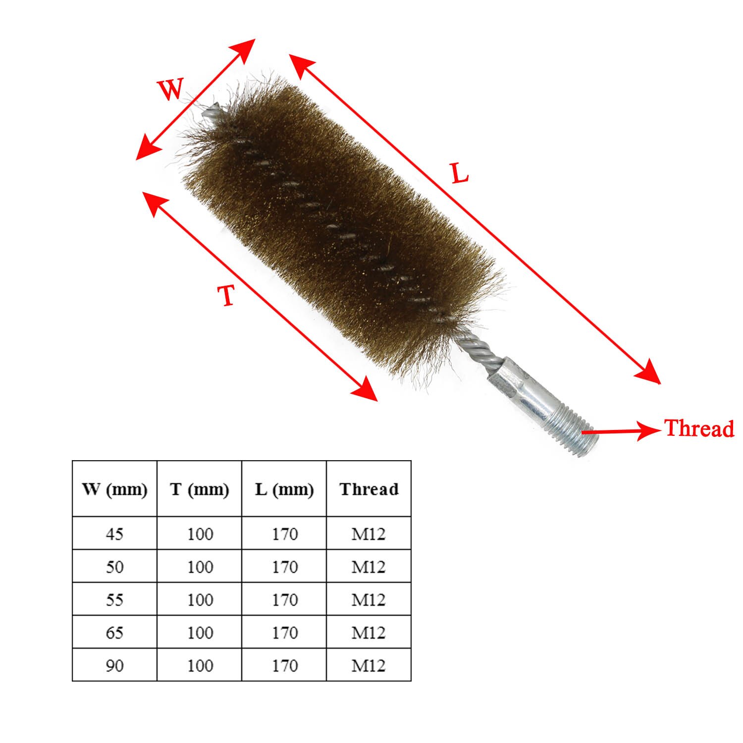 1pcs spiral wire brushes copper wire brushes pipe cleaning wire brushes boiler tube wire brushe wire brushesOD50/55/60/65/70mm