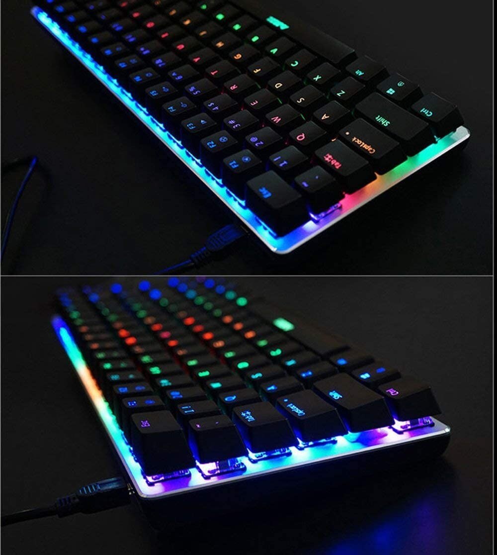 Game mechanical keyboard computer notebook mechanical keyboard wired Russian/English layout RGB color backlight