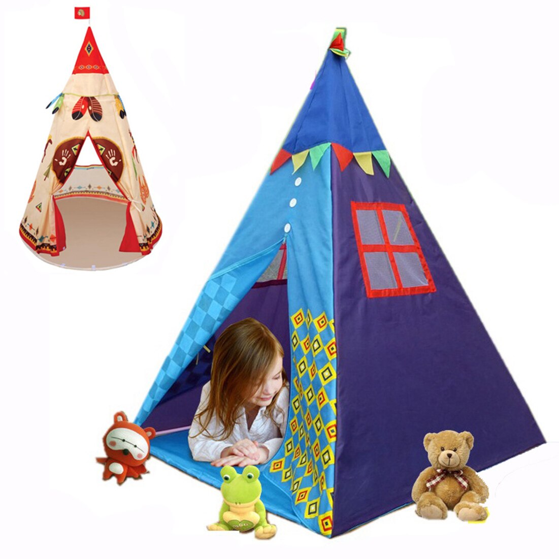 Princess Teepee Tent Indian Play House Indoor Outdoor Play Tent For Girls And Boys Play Role Play Game