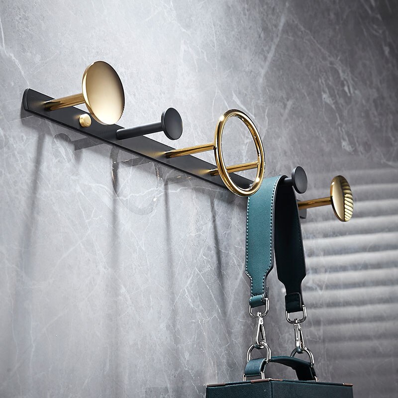 Styl europejski miedziany wieszak ścienny brelok złoty akcesoria łazienkowe ręcznik haczyk na ubrania wieszak na płaszcze klasyczna ściana haki WF-25032