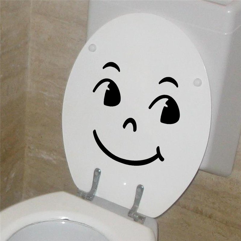Grote Ogen Glimlach Gezicht Wc Stickers Wanddecoratie Diy Vinyl Adesivos De Paredes Home Decals Water Closet Mual Art Verwijderbare