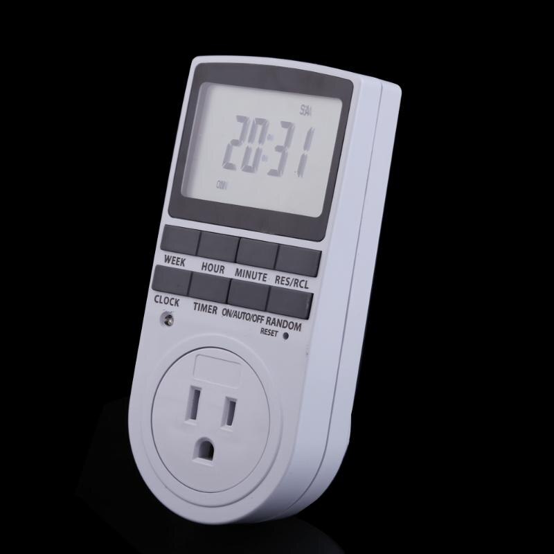 Electronic Digital Timer Switch 24h 7day Week Plug in Kitchen Timer Outlet LCD Display Programmable Timing Socket US EU Plug