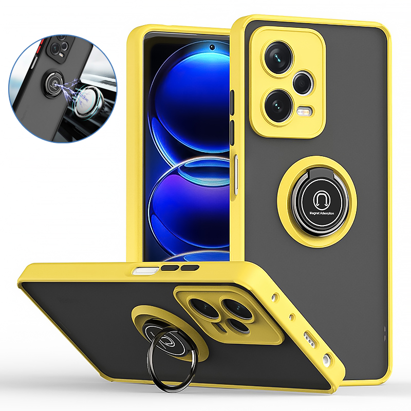 Schokbestendig Matte Armor Coque Voor Xiaomi Poco X5 Pro Poco X5 5G Case Auto Magnetische Ring Stand Cover voor Pocco Poko Little X5Pro X5