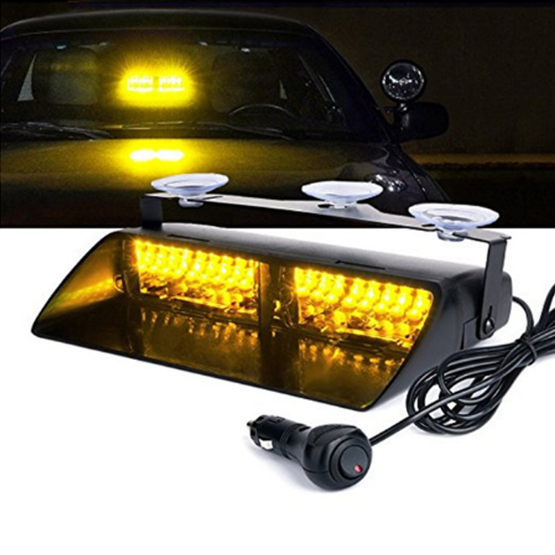 Polizei Lichter Auto LED Strobe Licht verrotten/Blau Bernstein/Weiß Signal Lampen Blitz Bindestrich Notfall Blinkende Windschutzscheibe Warnung licht 12V: Gelb