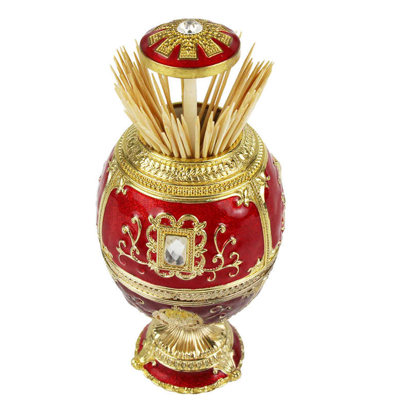 European Painting Ornaments Toothpick Box Castle Egg Shaped Toothpick Party