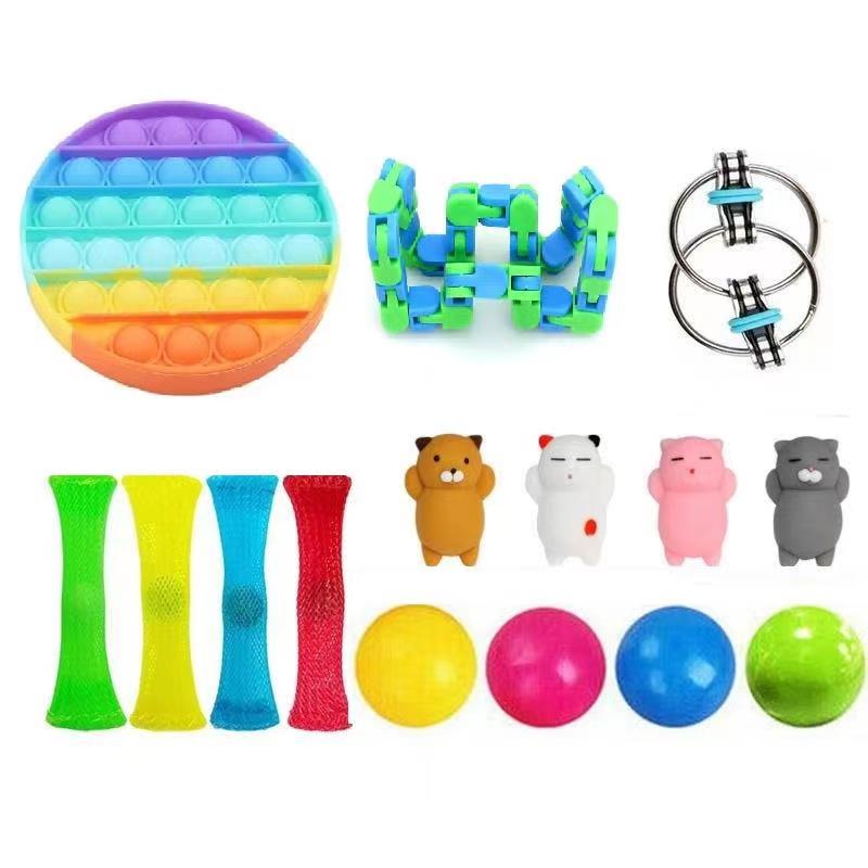 23PCS Pack Zappeln Sensorischen Spielzeug Set Stress Relief Spielzeug Autismus Angst Relief Stress Pop Blase Zappeln Spielzeug für Kinder erwachsene: 15PSC